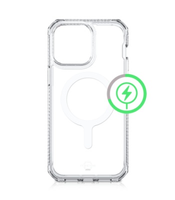 ITSKINS HYBRID MAGSAFE CLEAR cover til iPhone 14 Pro®. Gennemsigtig
