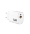 Sinox PRO 230V USB-A+USB-C oplader 20W. Hvid
