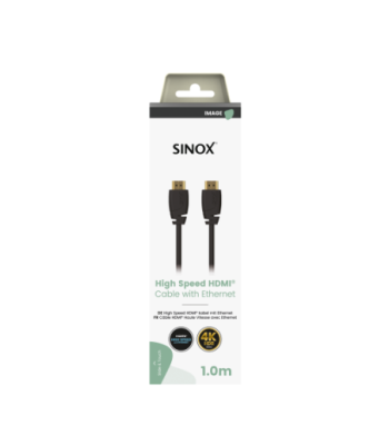 Sinox HDMI kabel 4K60Hz+E. 1m. Sort