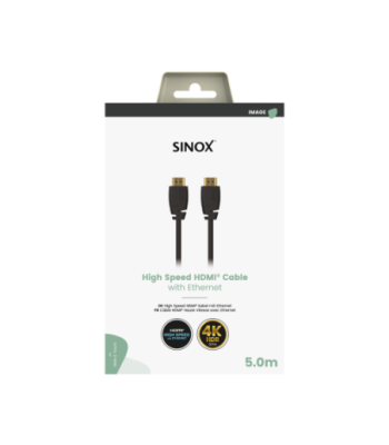 Sinox HDMI kabel 4K60Hz+E. 5m. Sort