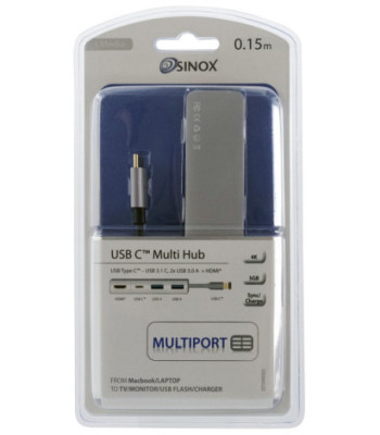 Sinox iMedia USB C Hub. Aluminium