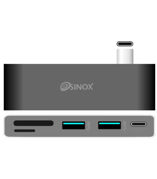 Sinox iMedia USB C Hub. Aluminium