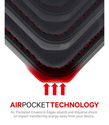 ITSKINS HYBRID FOLIO cover til iPhone XR®. Sort og rød med genanvendt læder