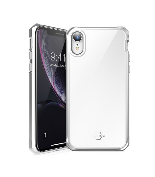 ITSKINS HYBRID GLASS cover til iPhone XR®. Sølv