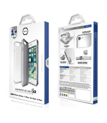 ITSKINS NANO DUO cover til iPhone 8 Plus / 7 Plus / 6s Plus / 6 Plus®. Sort og gennemsigtig