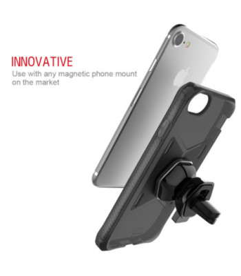 ITSKINS MAGNETA cover til iPhone 8 Plus / 7 Plus / 6s Plus / 6 Plus® + mobilholder til bilen. Sort