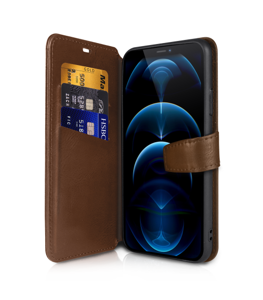 ITSKINS BOOK cover til iPhone 12 Pro Max®. Brun