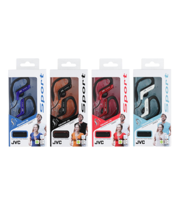 JVC ear clip høretelefoner til sport med fjernbetjening og mikrofon. Hvid