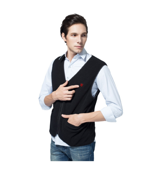 Glovii opvarmet fleecevest XXL. Sort