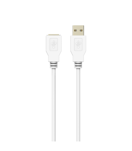Sinox USB 2.0 forlængerkabel. 2m. Hvid