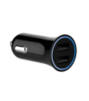 Sinox 12V dobbelt USB A biloplader. 2,4A. Sort