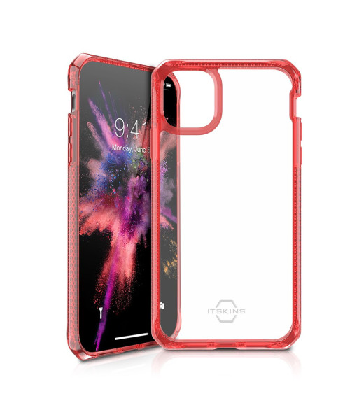 ITSKINS HYBRID CLEAR cover til iPhone 11 Pro / XS / X®. Rød og gennemsigtig