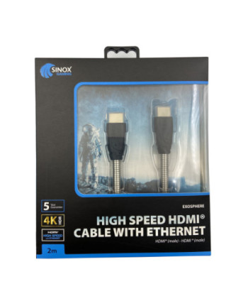 Sinox Gaming HDMI kabel 4K60Hz+E. 2m. Stål