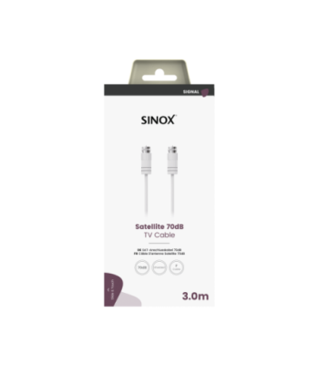 Sinox Satellite kabel. 3m. Hvid