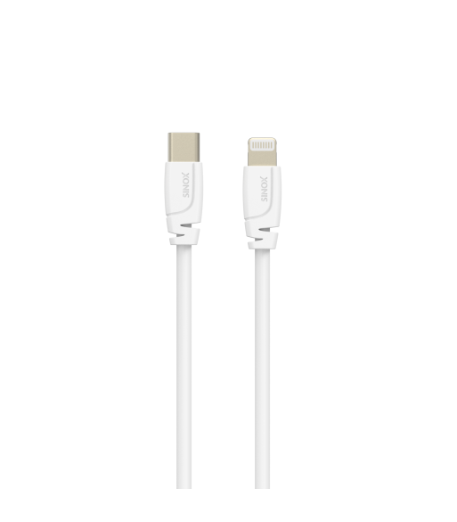 Sinox PRO USB C til Lightning kabel. 1m. Hvid
