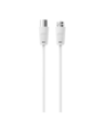 Sinox antennekabel m/Coax og F-stik. 2m. Hvid