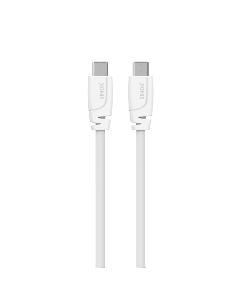 Sinox PRO USB C kabel. 2m. Hvid
