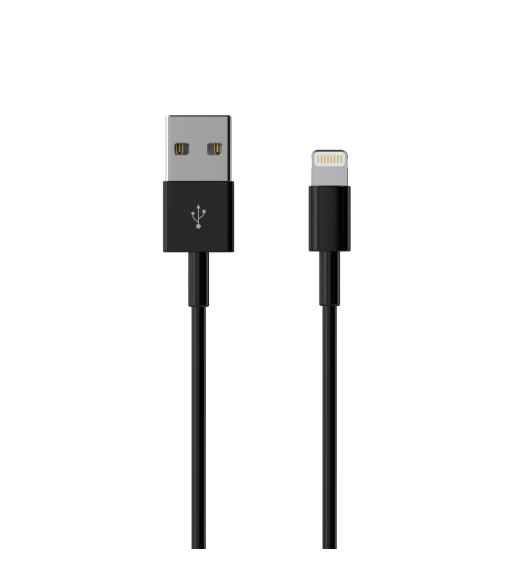 Sinox Lightning kabel. 2m. Sort