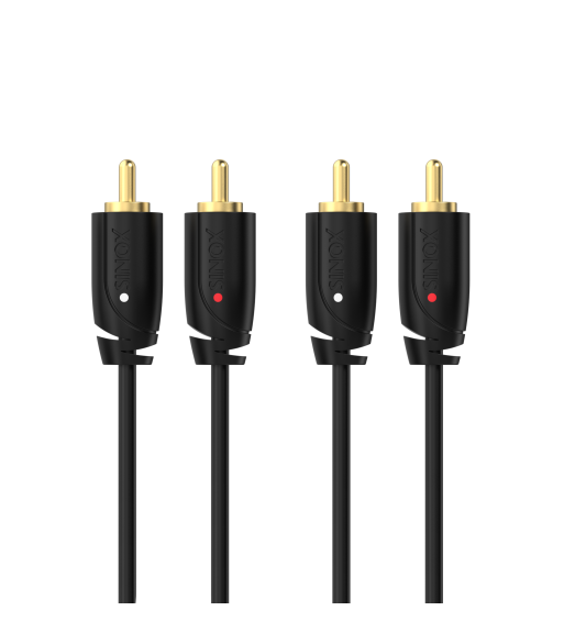 Sinox PRO Phono kabel. 5m. Sort