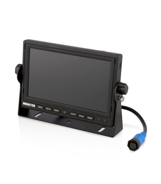 7" Monitor Ahd 16/9 TFT/LCD Farve 12/24V Til 4 Kameraer