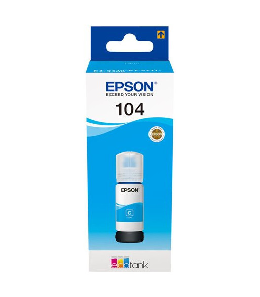 EPSON 104 EcoTank Cyan ink bottle (WE) - Blækflaske