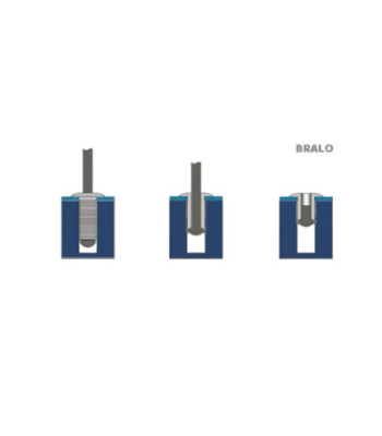 Bralo Grooved blind rivet made of aluminium / steel 4.0 x16 mm - 500 stk.