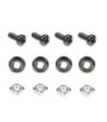 4 x Cross-Head Screw M6 x 16 black with Square Nut M6 and recessed Washer in Bag