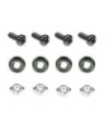 4 x Cross-Head Screw M6 x 16 black with Square Nut M6 and recessed Washer in Bag