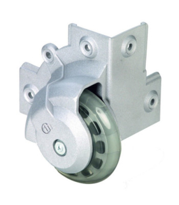 Surface Mount Corner Castor with soft Wheel 75 mm