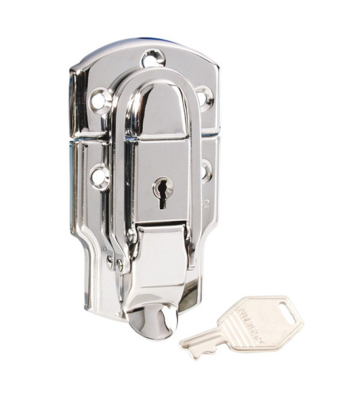 Drawbolt large chrome-plated lockable