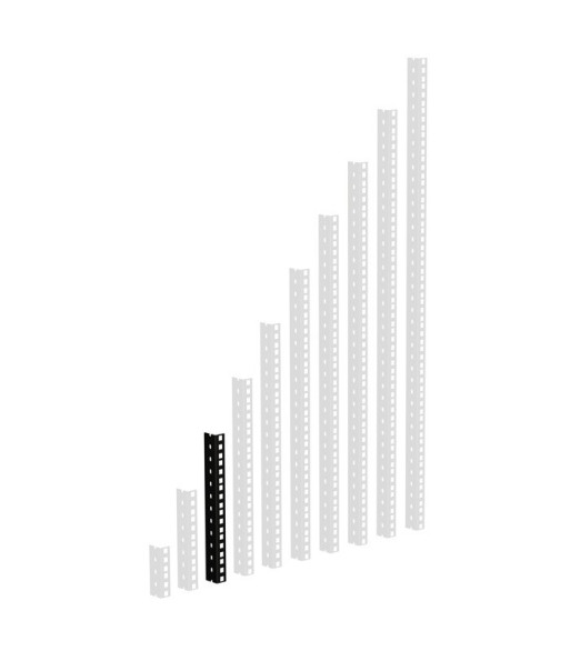 Heavy Duty Rack Strip black 6 U