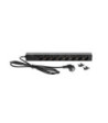 19" Power Strip 1U 8-way with switch