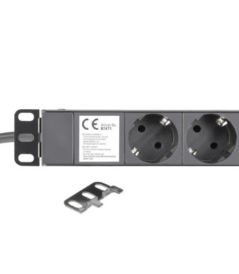 19" Power Strip 1U 8-way with switch