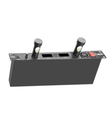 Power Conditioner with voltmeter and ammeter and rack lighting