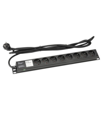 19" Power Strip 1U 8-way with French standard