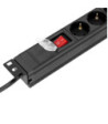 19" Power Strip 1U 7-way with switch & protection cap