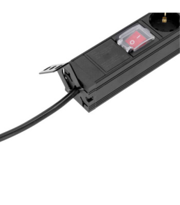 19" Power Strip 1U 7-way with switch & protection cap