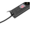 19" Power Strip 1U 7-way with switch & protection cap
