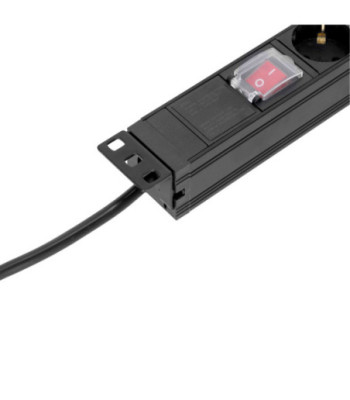 19" Power Strip 1U 7-way with switch & protection cap