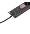 19" Power Strip 1U 7-way with switch & protection cap