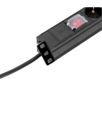 19" Power Strip 1U 7-way with switch & protection cap