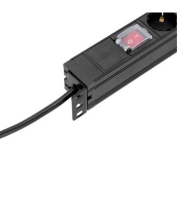 19" Power Strip 1U 7-way with switch & protection cap