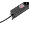 19" Power Strip 1U 7-way with switch & protection cap