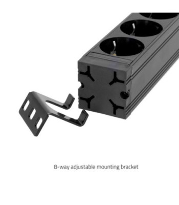 19" Power Strip 1U 7-way with switch & protection cap