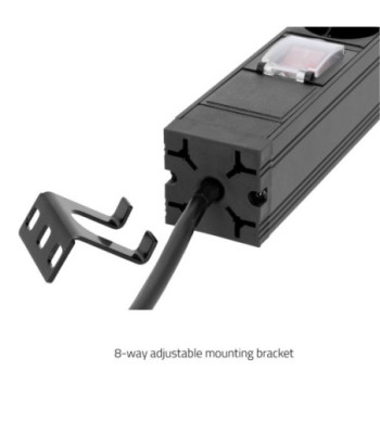 19" Power Strip 1U 7-way with switch & protection cap