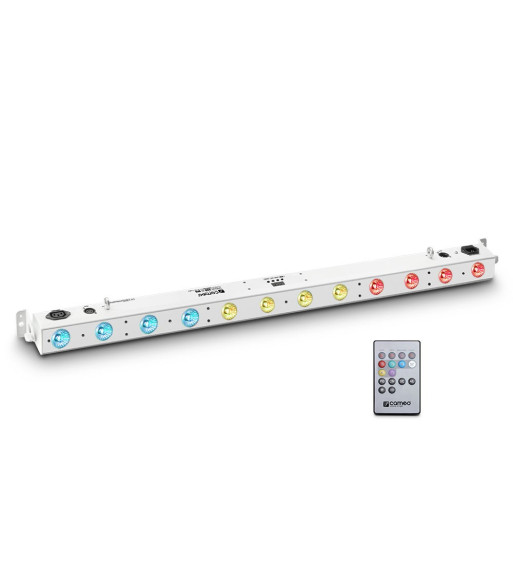Cameo 12 x 3 W TRI LED Bar in White Housing with IR Remote Control