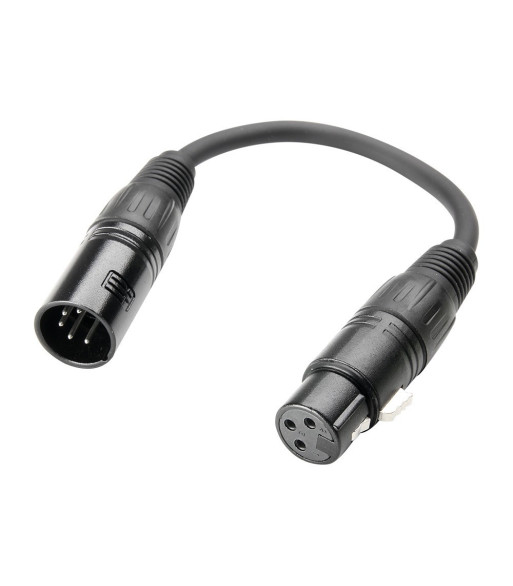 Adapter DMX Cable | Adam Hall® XLR 3-pole Female x XLR 5-pole Male | 0.2 m