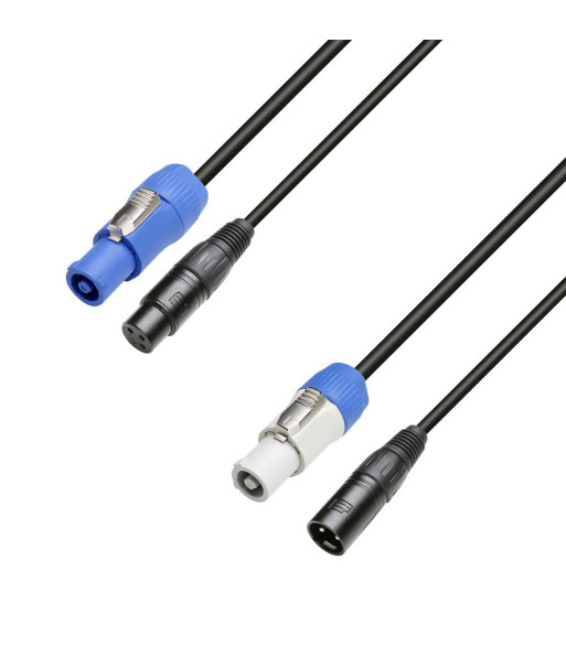 Hybrid Cable | Power & DMX | XLR 3-pole x Adam Hall® K4CPFIN & OUT | 5 m