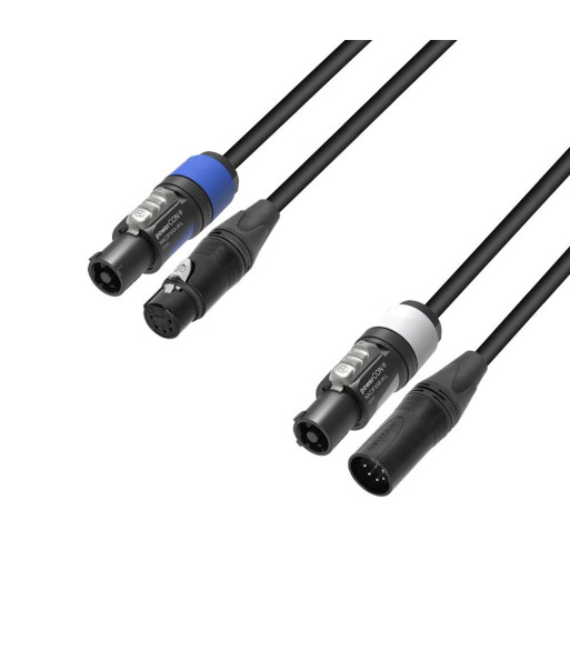 Hybrid Cable | Power & DMX | Neutrik® 5-pole XLR x powerCON® | 3 m