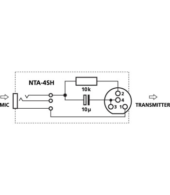 Mini XLR-hun jack adpt. - NTA-4SH Monacor